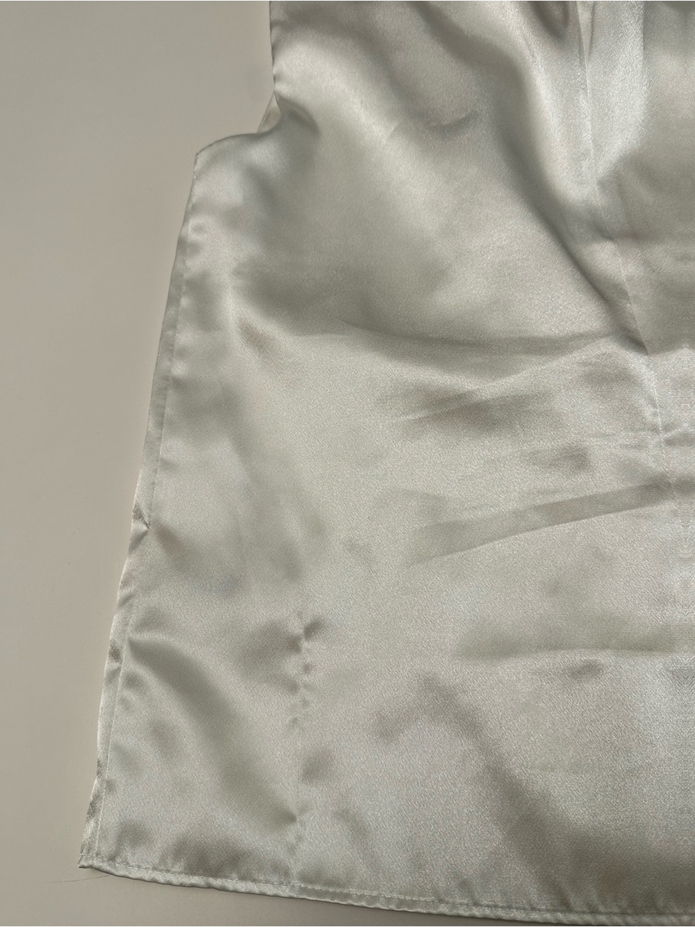 Calvin Klein White Satin Draped Twist Neck Sleeveless Blouse Minimalist Evening - Picture 5 of 6